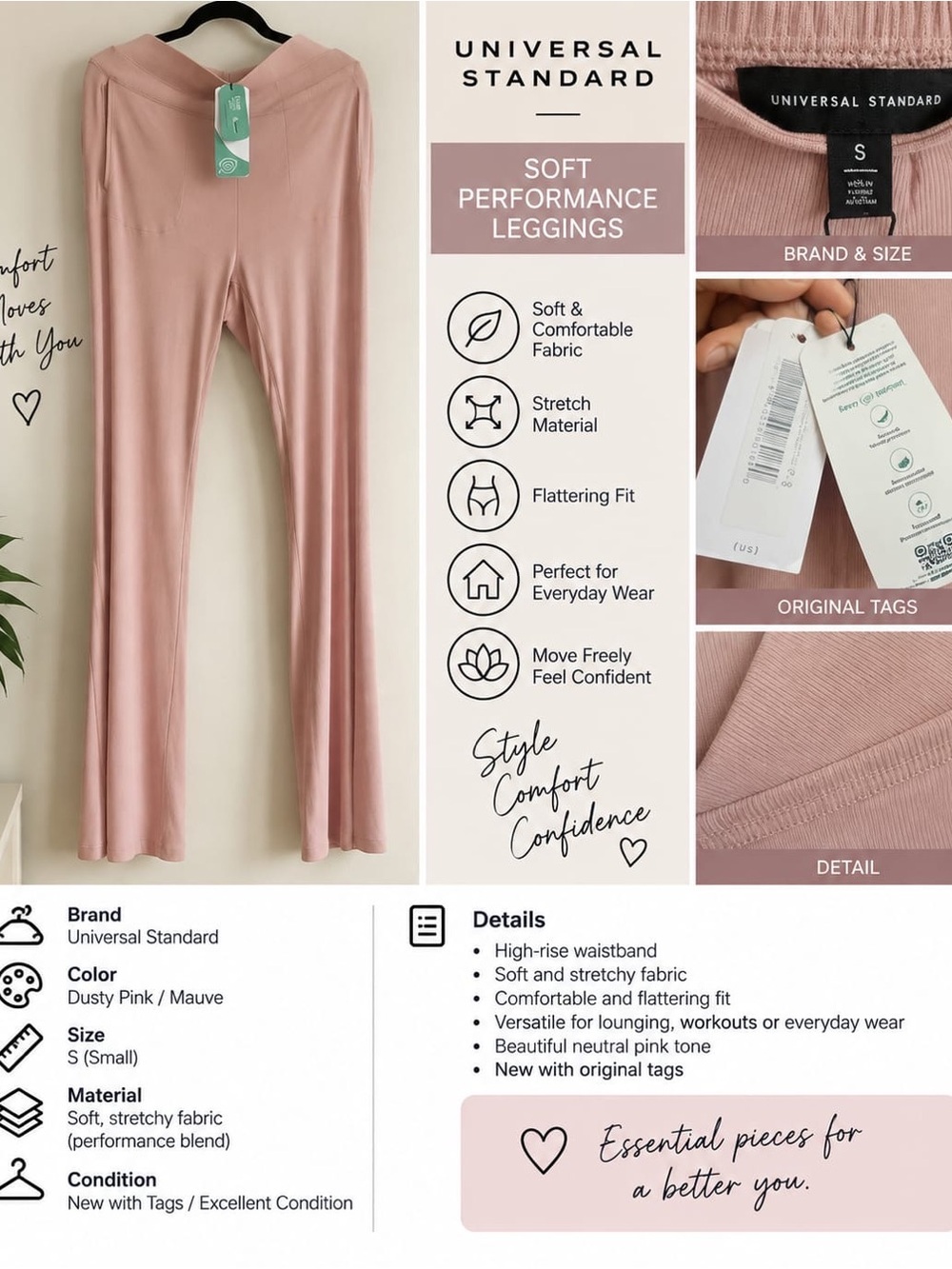 Universal Standard Dusty Pink Soft Performance Leggings